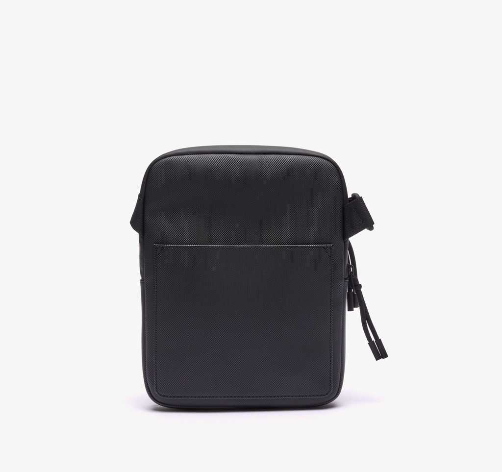 Noir - LACOSTE Sacoche Medium zippée LCST croisée en petit piqué