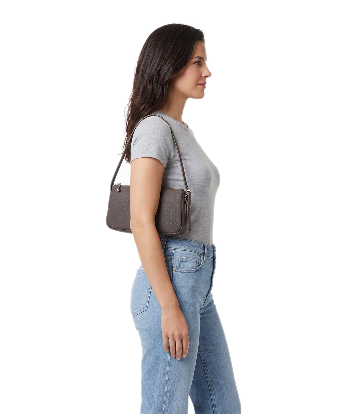 Marron foncé - LACOSTE Sac porté épaule Daily City