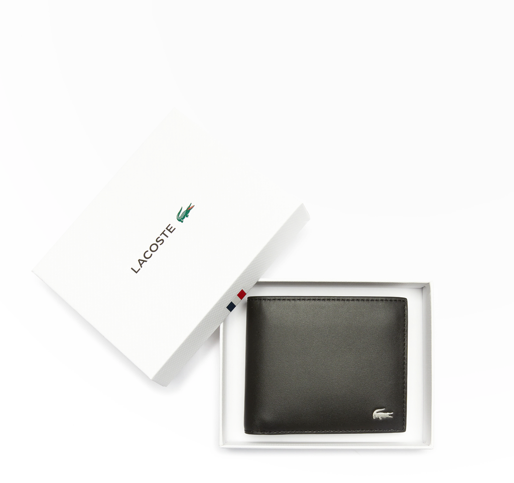 Noir - LACOSTE Portefeuille moyen FG en cuir