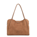 Moka - LANCASTER Grand sac cabas épaule Suède Ida