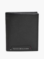 Noir - TOMMY HILFIGER Portefeuille trois volets TH Corporate en cuir