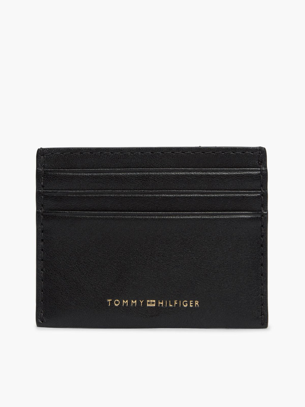 Noir - TOMMY HILFIGER Porte-cartes en cuir à logo métallique