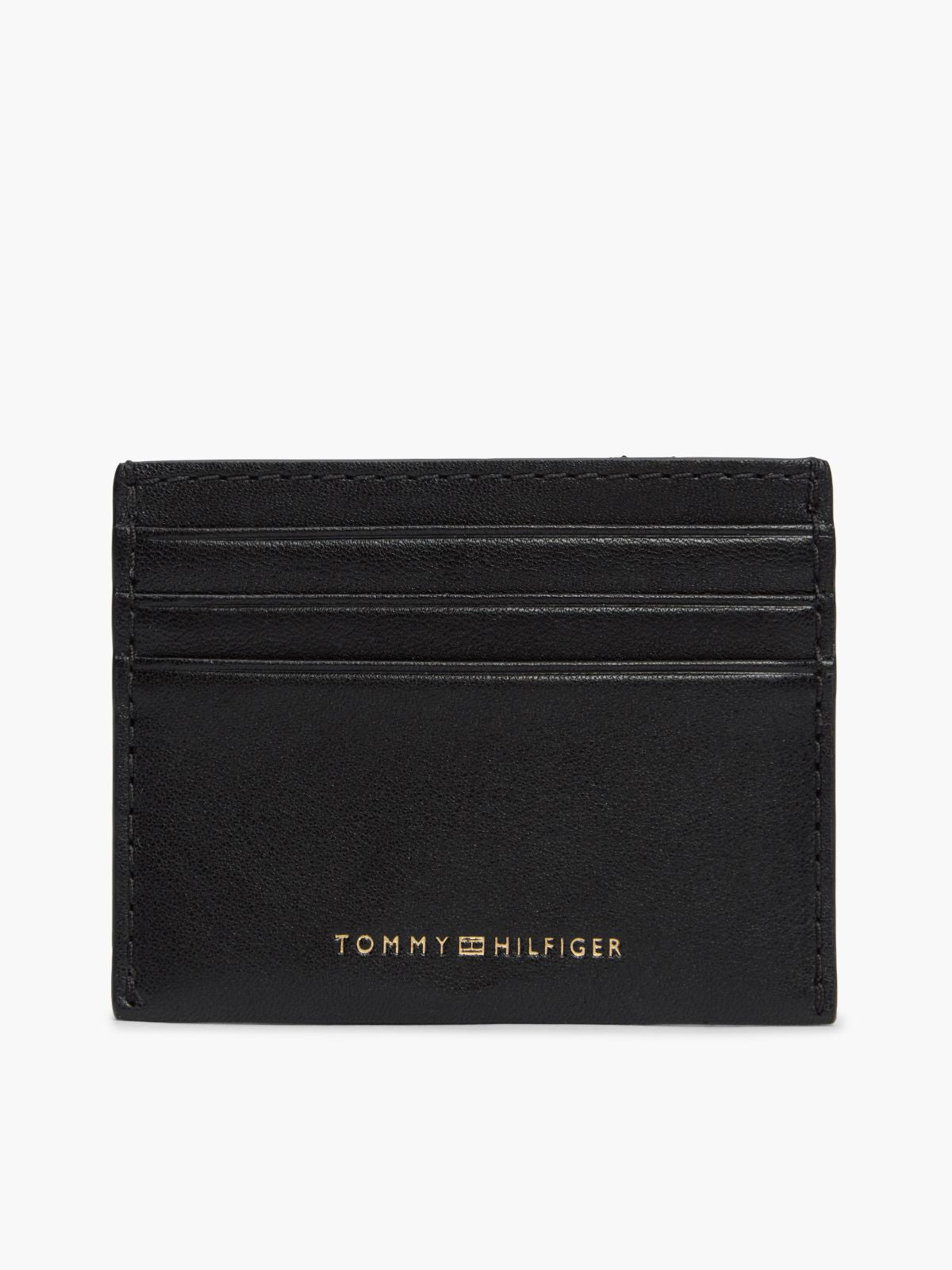 Noir - TOMMY HILFIGER Porte-cartes en cuir à logo métallique
