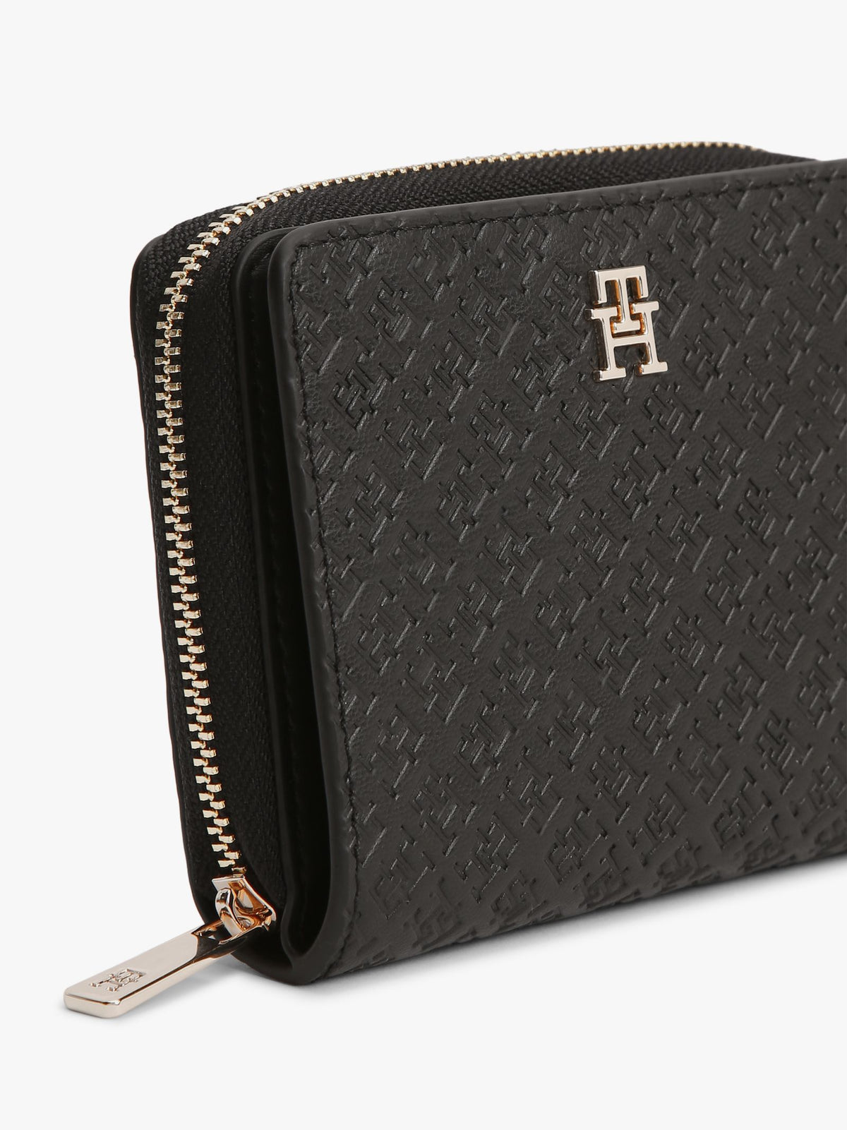 Noir - TOMMY HILFIGER Portefeuille zippé à rabat Hilfiger Icon gaufré