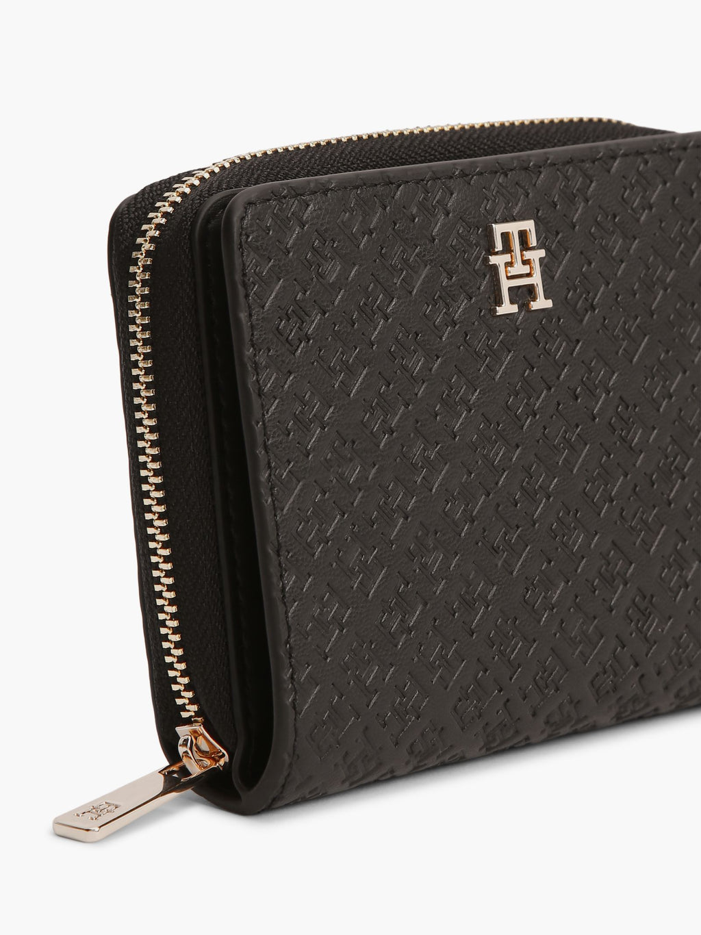 Noir - TOMMY HILFIGER Portefeuille zippé à rabat Hilfiger Icon gaufré