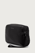 Noir - CALVIN KLEIN Pochette à dragonne plaque Emblem Noir