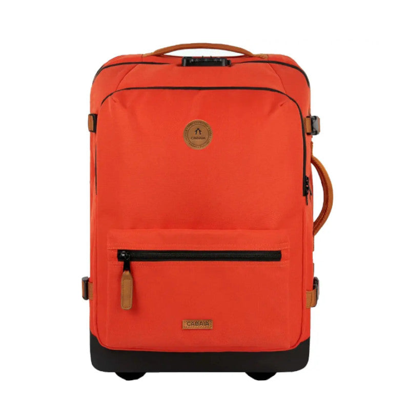 Valise souple Cabaïa 2 roues Small Kaikoura, orange, vue de face