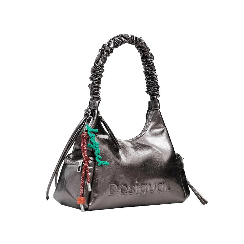DESIGUAL Sac à main logo 3D à anse froncée moyen