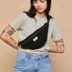 Noir - Grand sac banane L Sasha