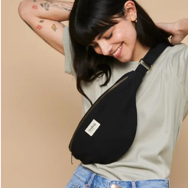 Noir - Grand sac banane L Sasha