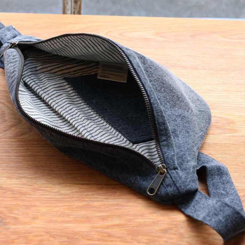Denim gris - Grand sac banane L Sasha