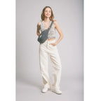 Denim gris - Grand sac banane L Sasha