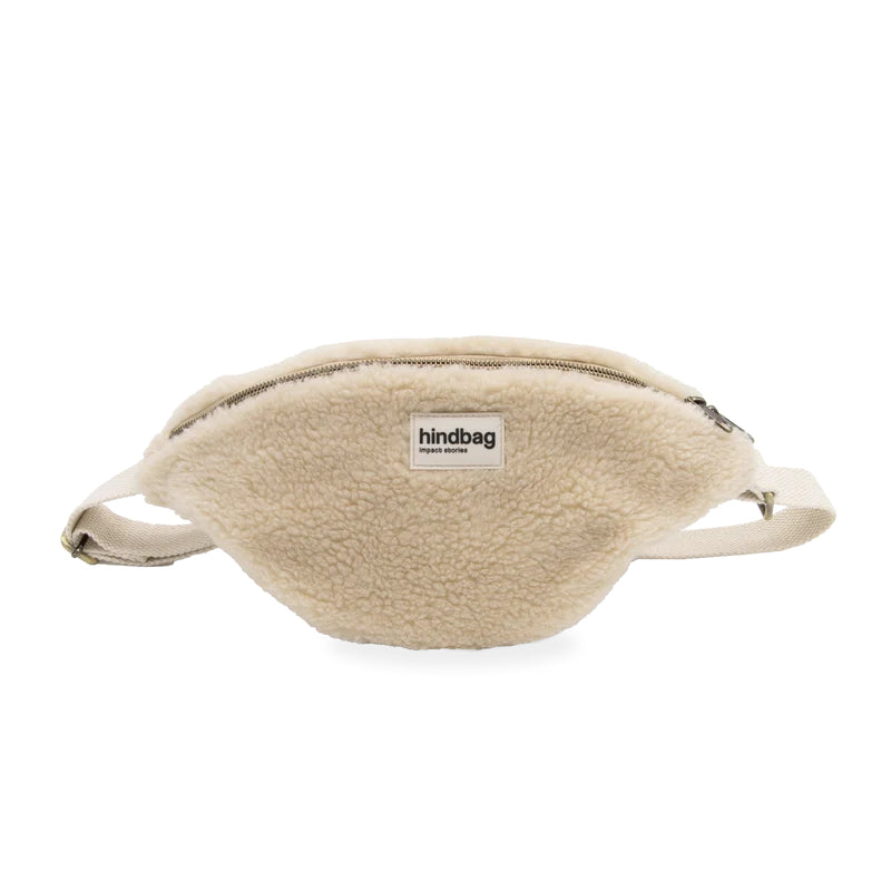 Teddy beige - Grand sac banane L Sasha