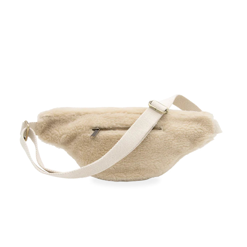 Teddy beige - Grand sac banane L Sasha