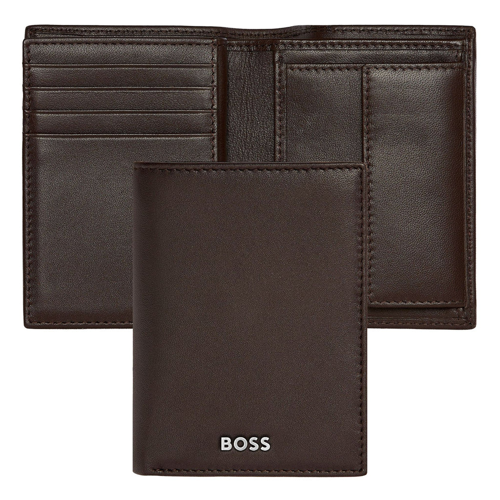 Marron - Hugo Boss Porte-cartes Flap avec porte-monnaie Classic Smooth Marron