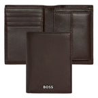 Marron - Hugo Boss Porte-cartes Flap avec porte-monnaie Classic Smooth Marron