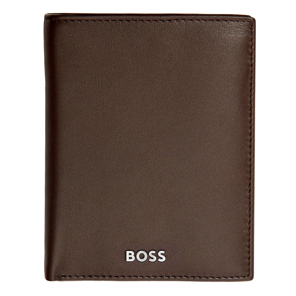 Marron - Hugo Boss Porte-cartes Flap avec porte-monnaie Classic Smooth Marron