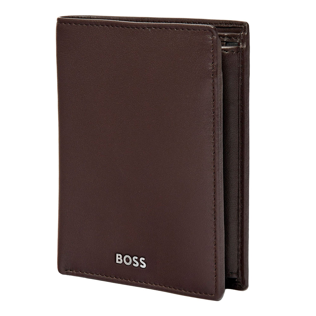 Marron - Hugo Boss Porte-cartes Flap avec porte-monnaie Classic Smooth Marron