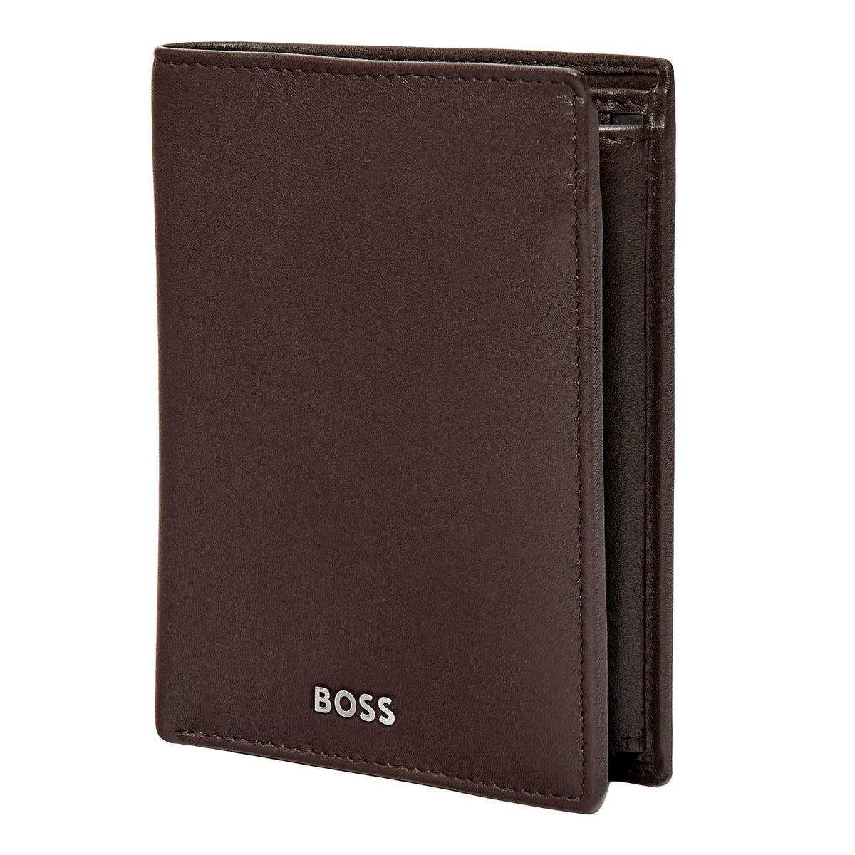 Marron - Hugo Boss Porte-cartes Flap avec porte-monnaie Classic Smooth Marron