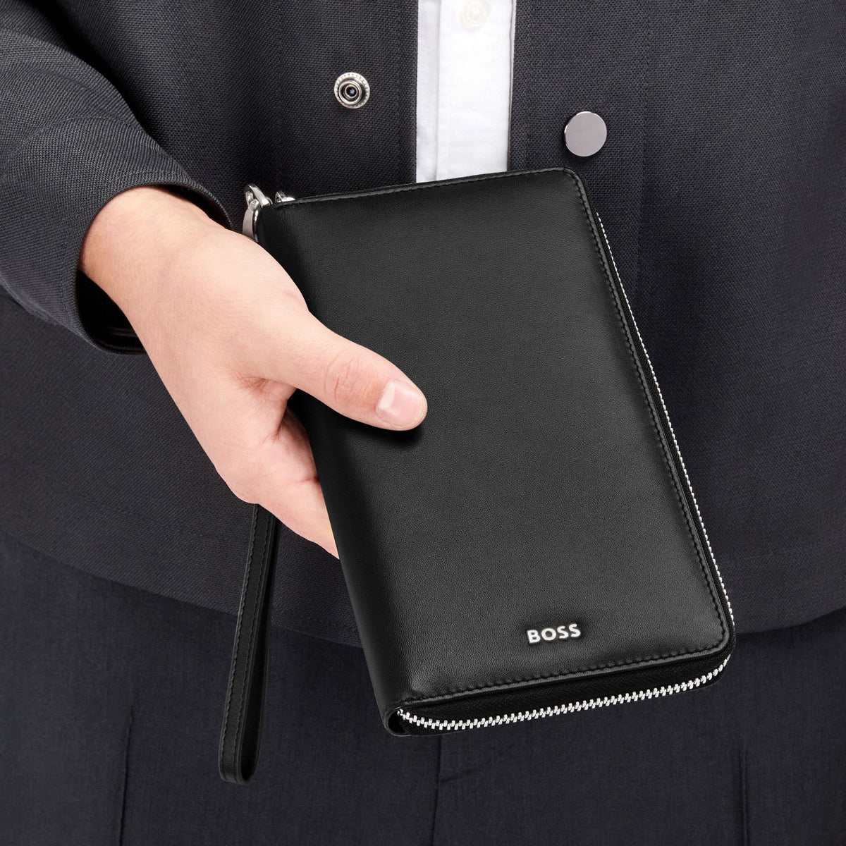 Noir - Hugo Boss Portefeuille voyage Classic Smooth