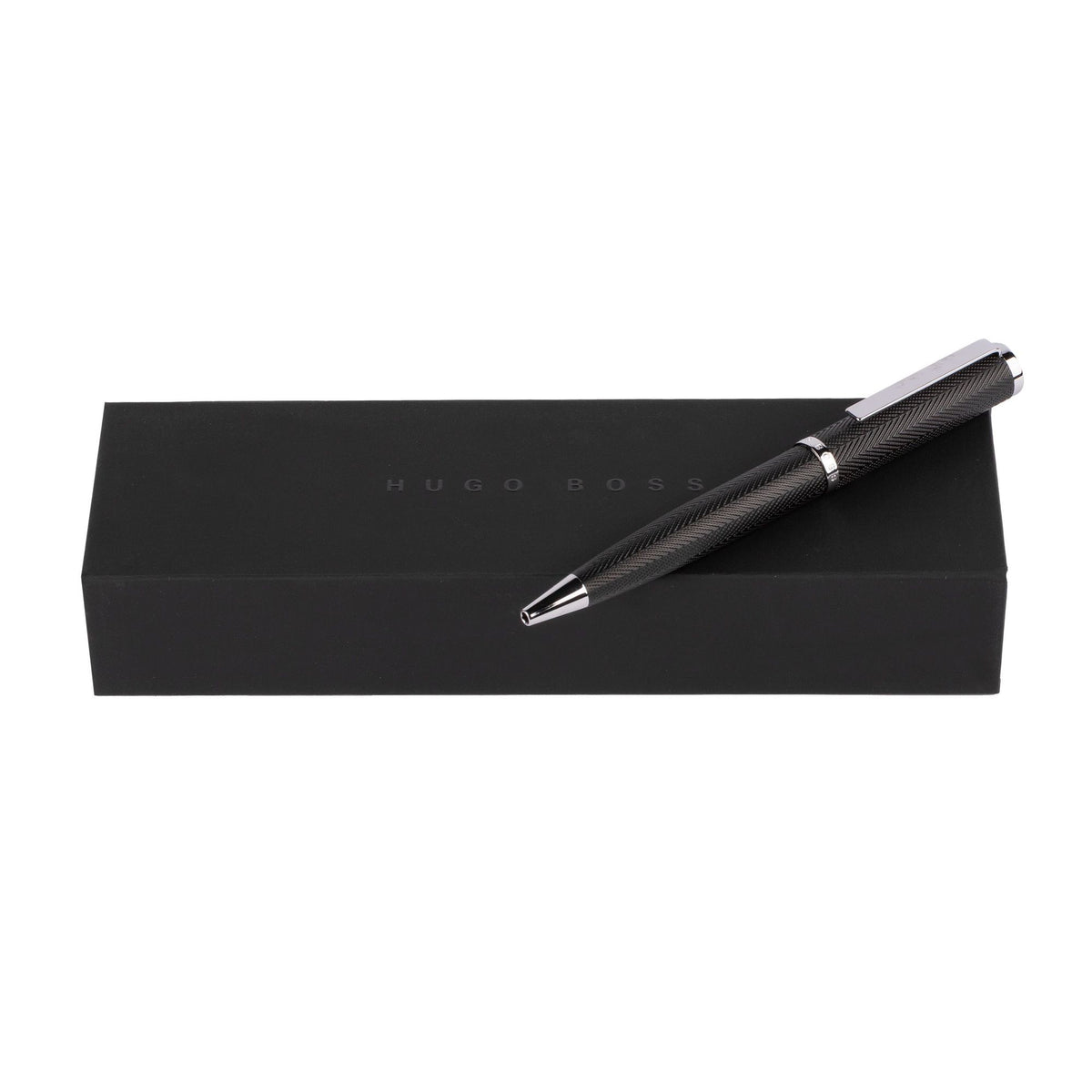 Chrome - Hugo Boss Stylo bille Formation Herringbone Chrome