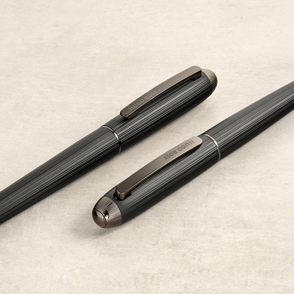 Chrome - Hugo Boss Stylo bille Contour Pinstripe