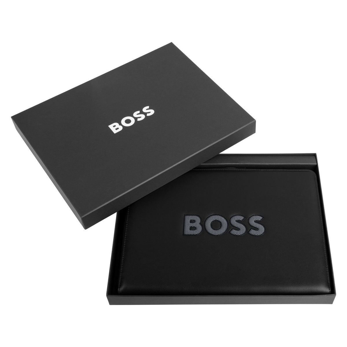 Noir & Gris - Hugo Boss Conférencier A4 zip Boss Cut Out