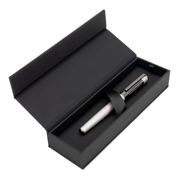 HUGO BOSS Stylo roller Engrenages chromés