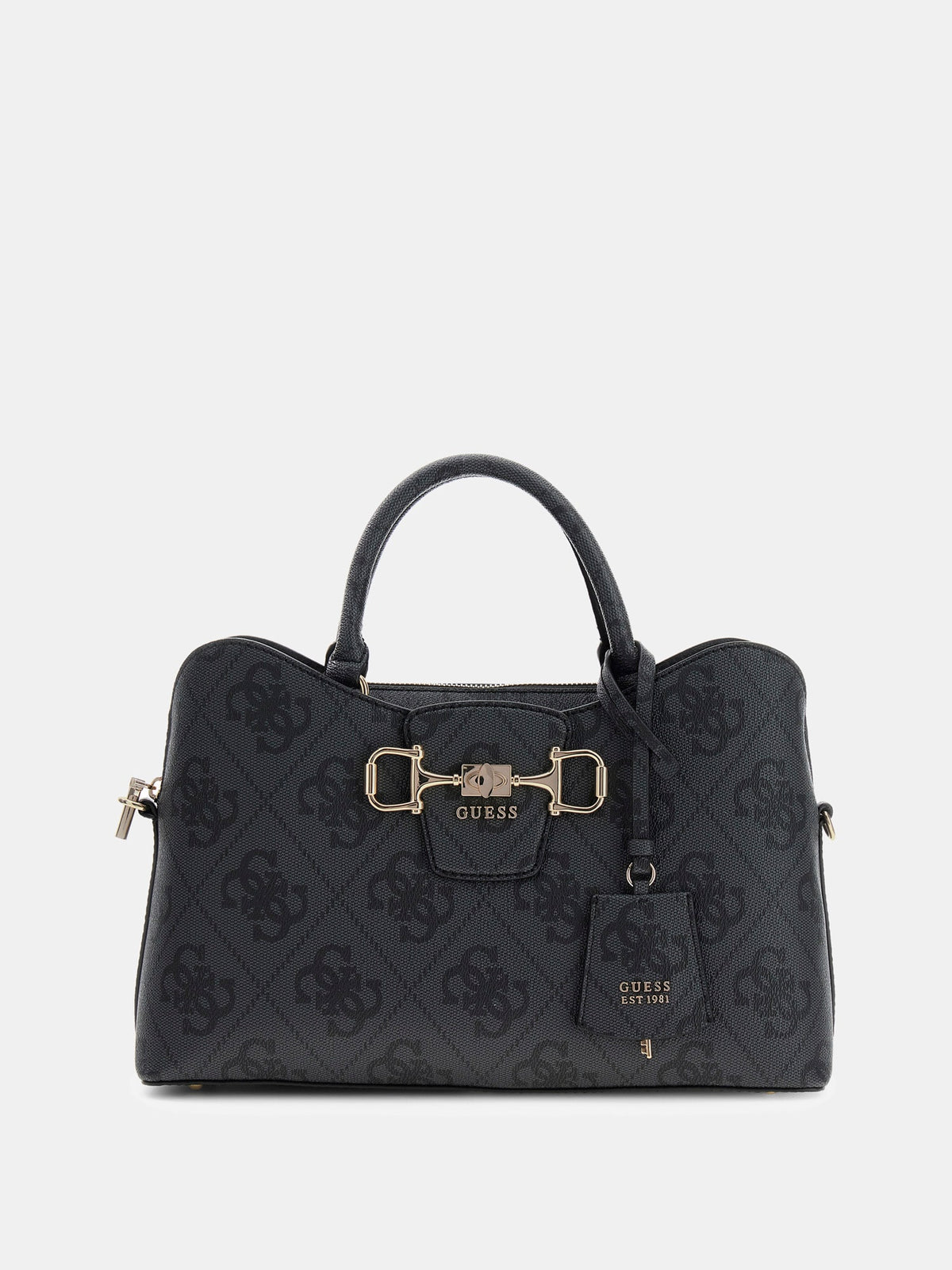 Noir - GUESS Sac à main Janie Logo Girlfriend Satchel