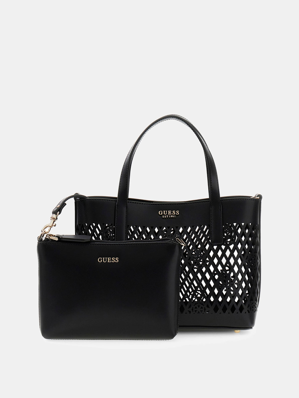 Noir - GUESS Sac à main Mini Letty 2 in 1 Tote