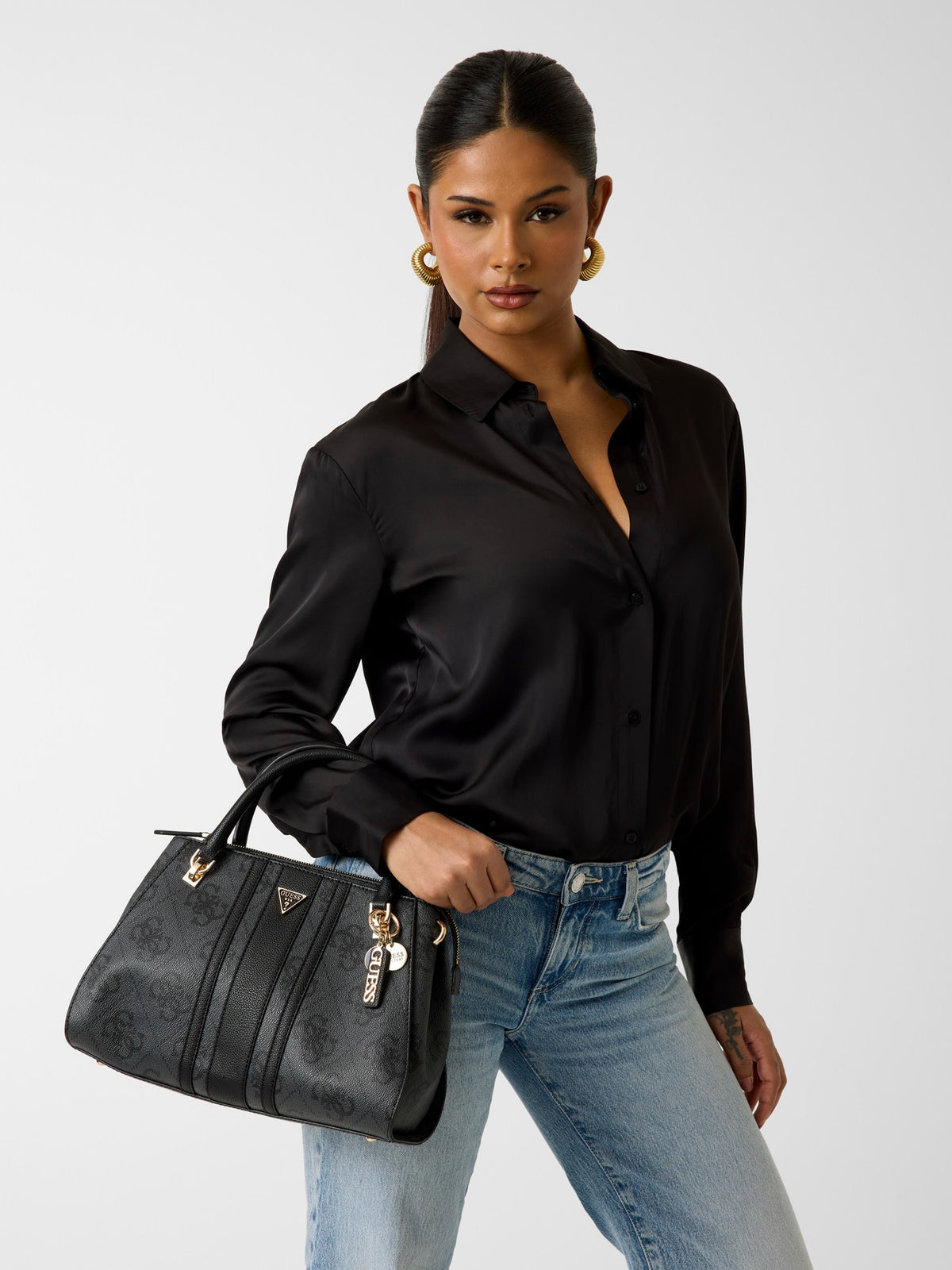 Noir - GUESS Sac à main Noelle II Luxury Satchel