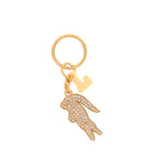 Strass Doré - LACOSTE Porte-clés L Charms crocodile en strass