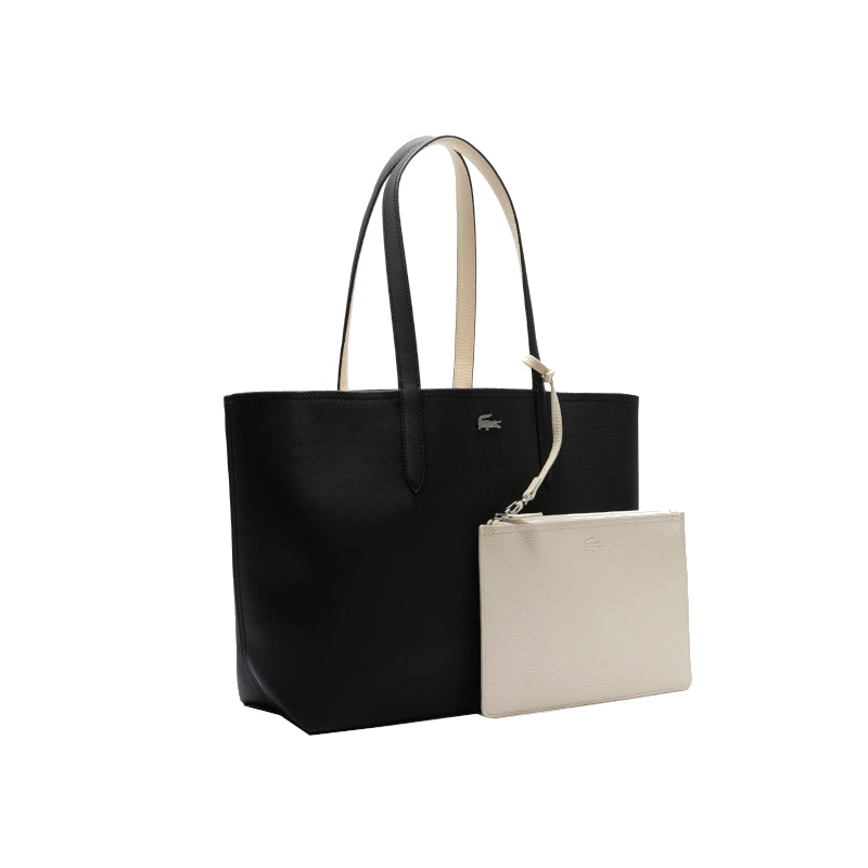 Noir Farine - LACOSTE Sac cabas Anna réversible bicolore