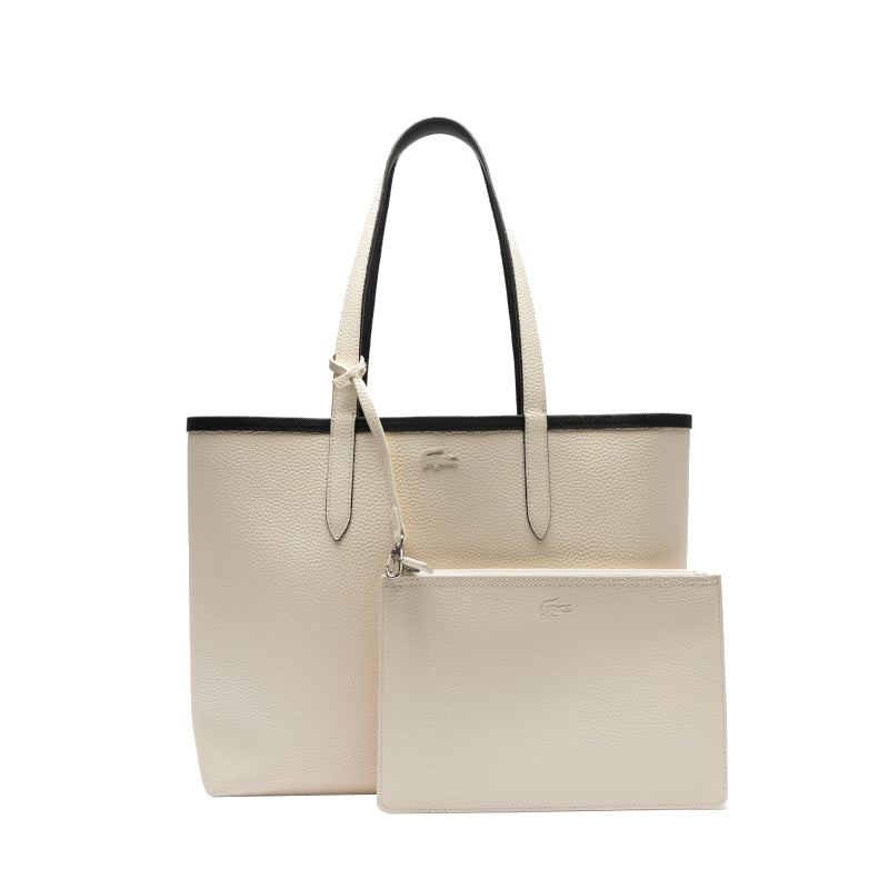 Noir Farine - LACOSTE Sac cabas Anna réversible bicolore