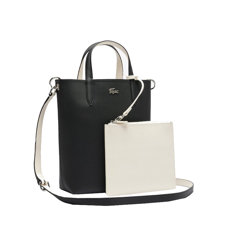 Noir Farine - LACOSTE Sac cabas vertical Anna réversible