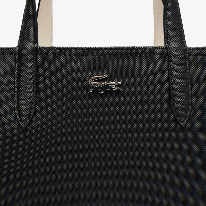 Noir Farine - LACOSTE Sac cabas vertical Anna réversible