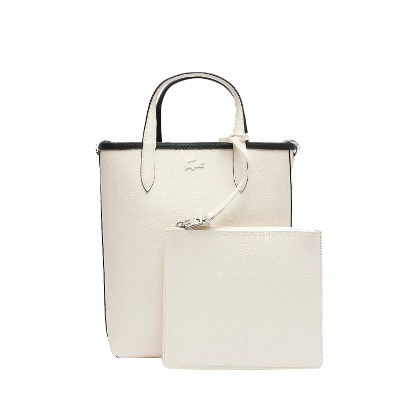 Noir Farine - LACOSTE Sac cabas vertical Anna réversible