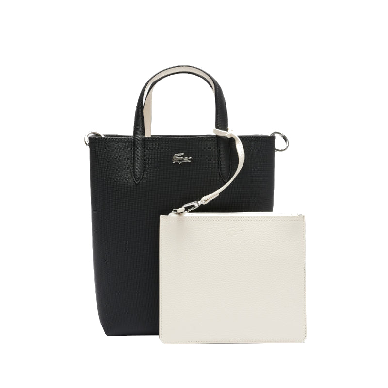 Noir Farine - LACOSTE Sac cabas vertical Anna réversible