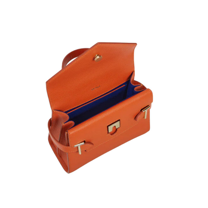 LE TANNEUR Petit sac à main double rabat Emilie en cuir grainé