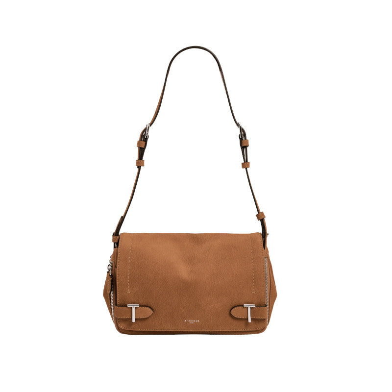 LE TANNEUR Petit sac bandoulière Simone en cuir nubuck grainé