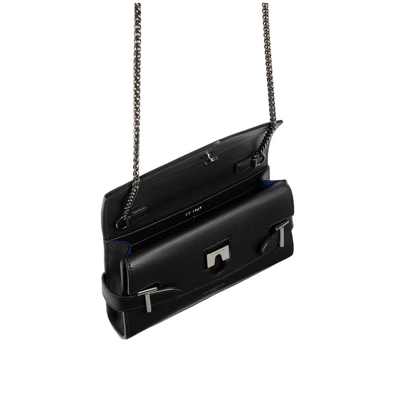 LE TANNEUR Pochette double rabat en cuir grainé