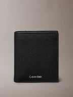Noir - CALVIN KLEIN Portefeuille trois volets cuir anti-RFID logo foil Noir