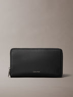 Noir - CALVIN KLEIN Portefeuille long zippé logo embossé