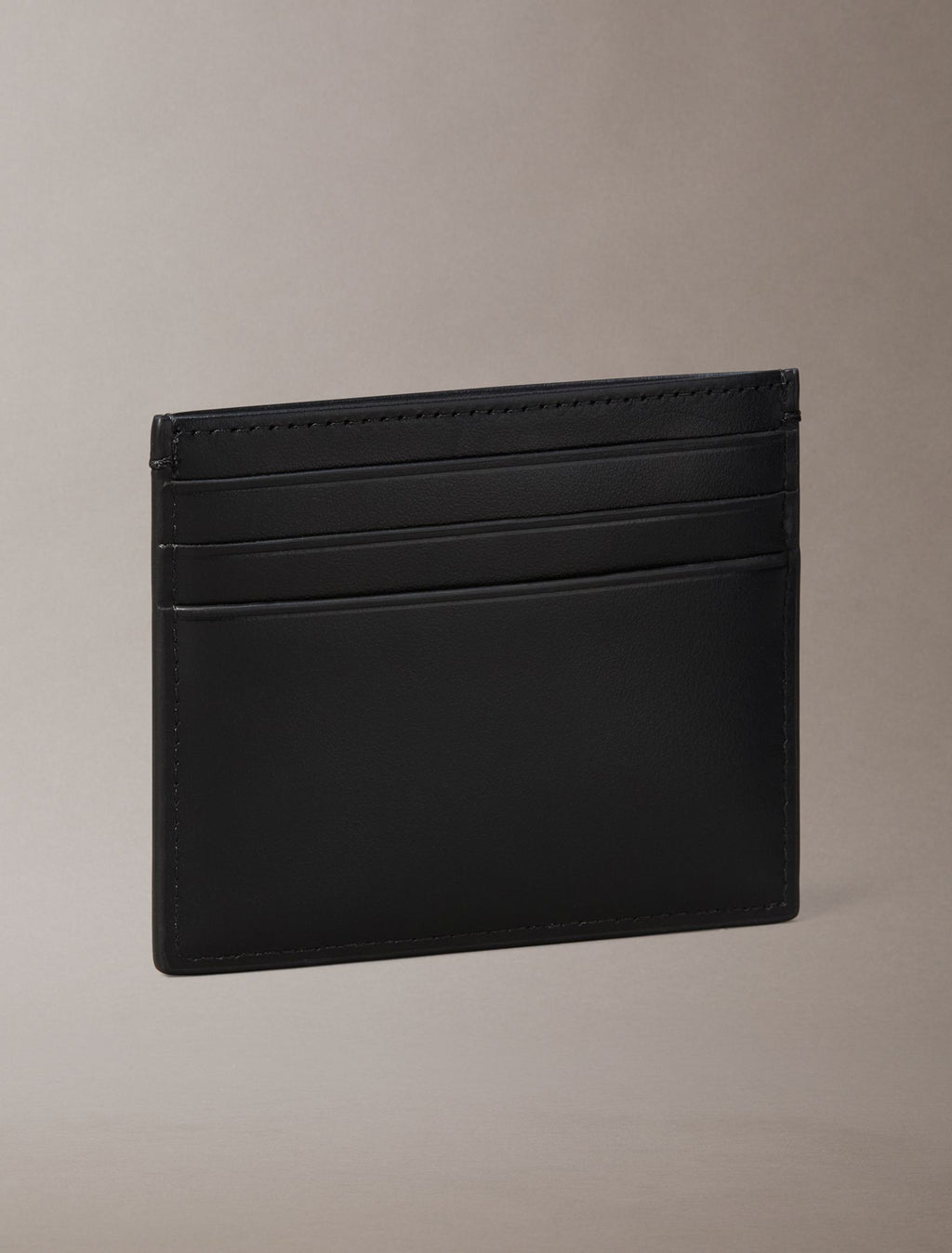 Noir - CALVIN KLEIN Porte-cartes cuir anti-RFID avec logo