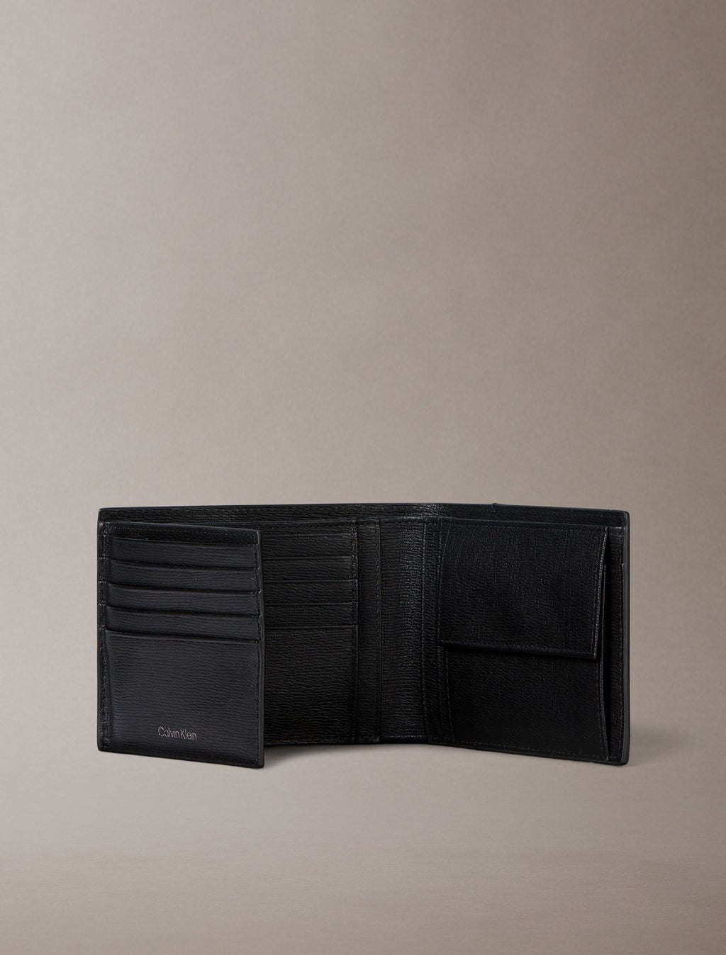 Noir - CALVIN KLEIN Portefeuille trois volets plaque Emblem