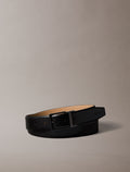 Noir / gunmetal mat - CALVIN KLEIN Ceinture 35 mm boucle carrée cuir lisse