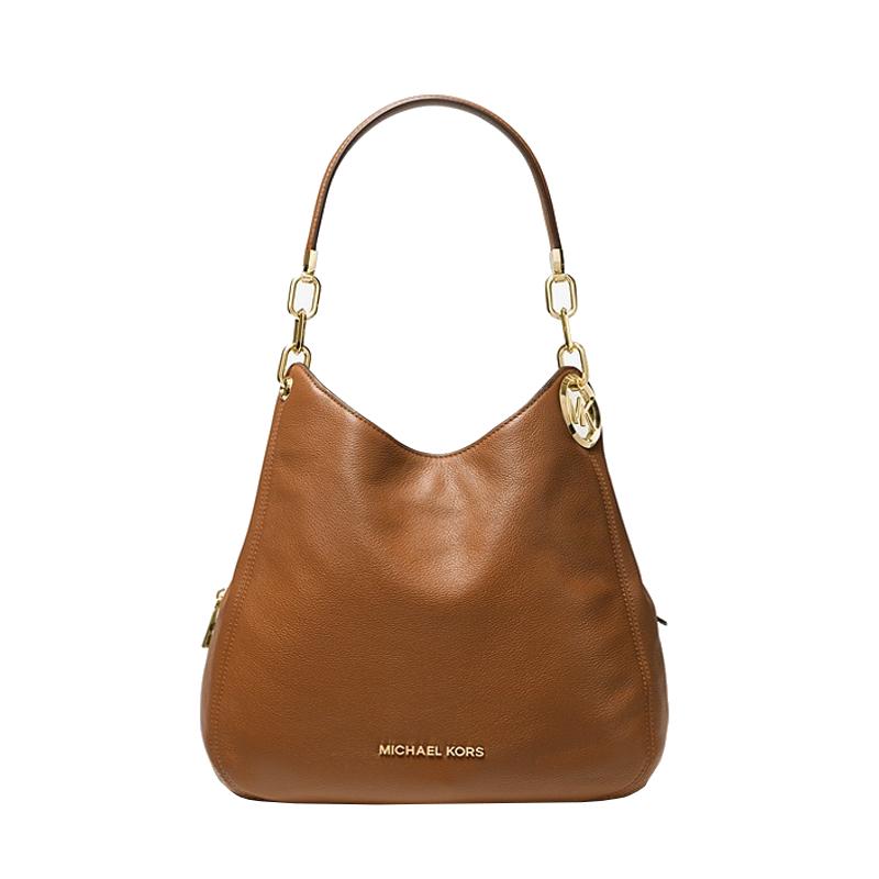 Noir argenté - MICHAEL KORS Grand sac porté épaule Lillie en cuir grainé Noir/Doré