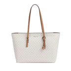 Vanille/Noisette - MICHAEL KORS Grand sac fourre-tout Quinn en cuir à logo Signature