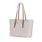 Vanille/Noisette - MICHAEL KORS Grand sac fourre-tout Quinn en cuir à logo Signature