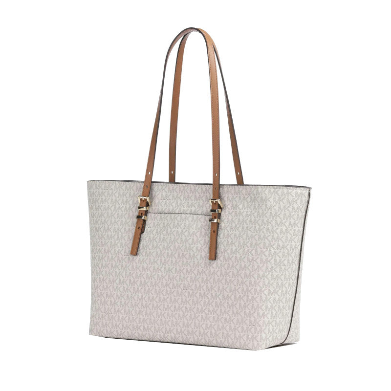 Vanille/Noisette - MICHAEL KORS Grand sac fourre-tout Quinn en cuir à logo Signature